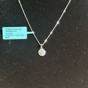 Moissanite Sterling Silver 0.78ctw 18” Necklace